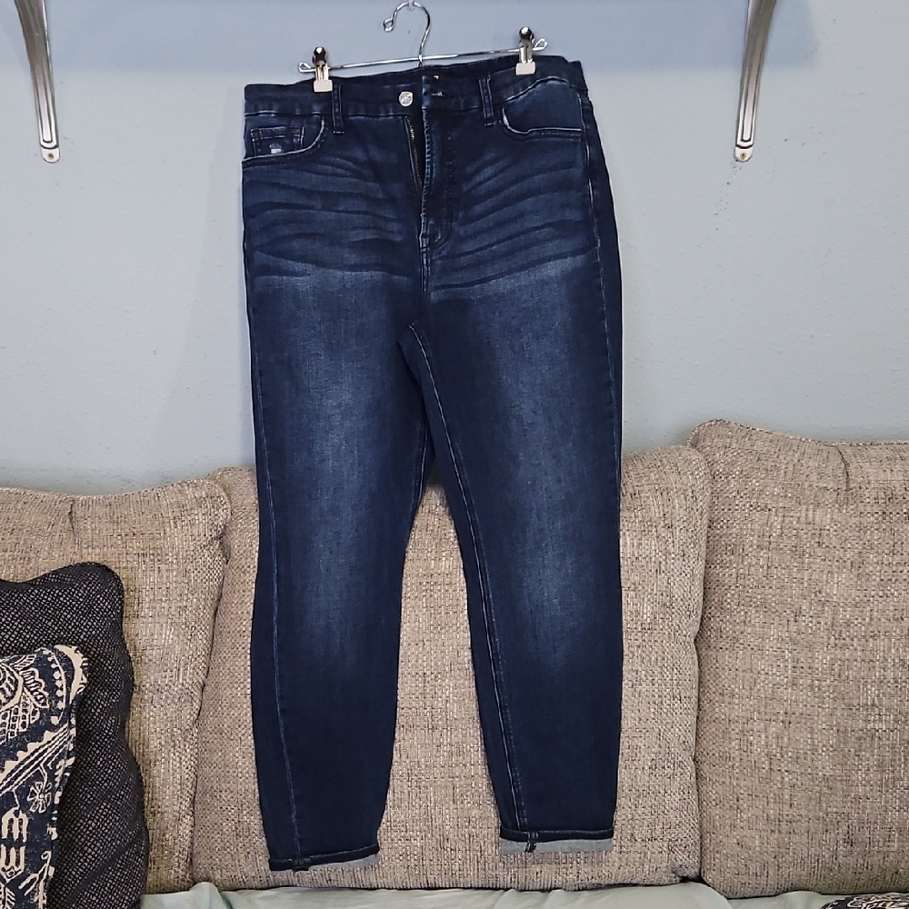 Jen 7 Dark Blue Women’s High-Rise Stretch Jeans